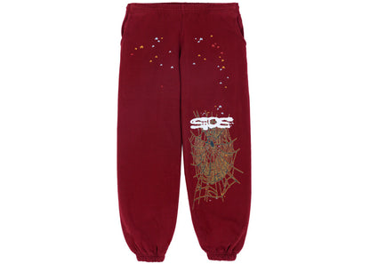 Sp5der Sweatpants 'Maroon'