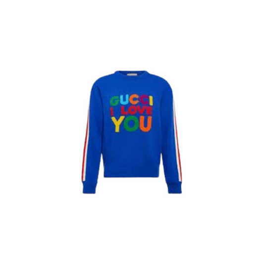 Gucci 'I love you' Blue Women Sweaters