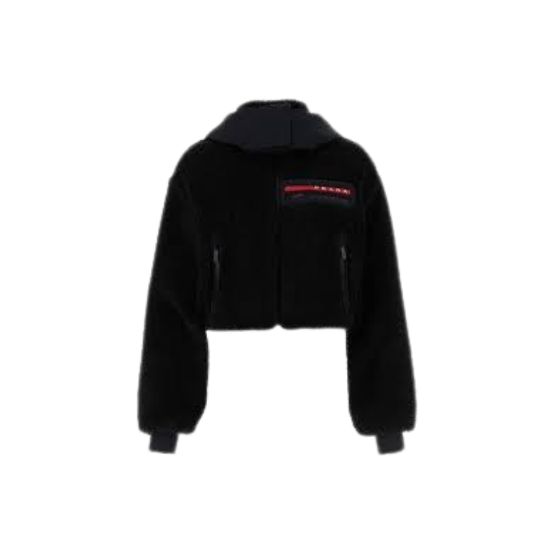 Prada 'Cropped Fleece' Women Hoodie