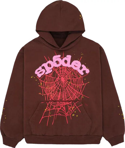 Sp5der Web Hoodie Brown